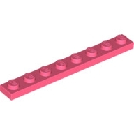 Lego destička 1x8, korálová (6259772, 6425366)